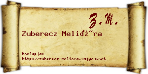 Zuberecz Melióra névjegykártya